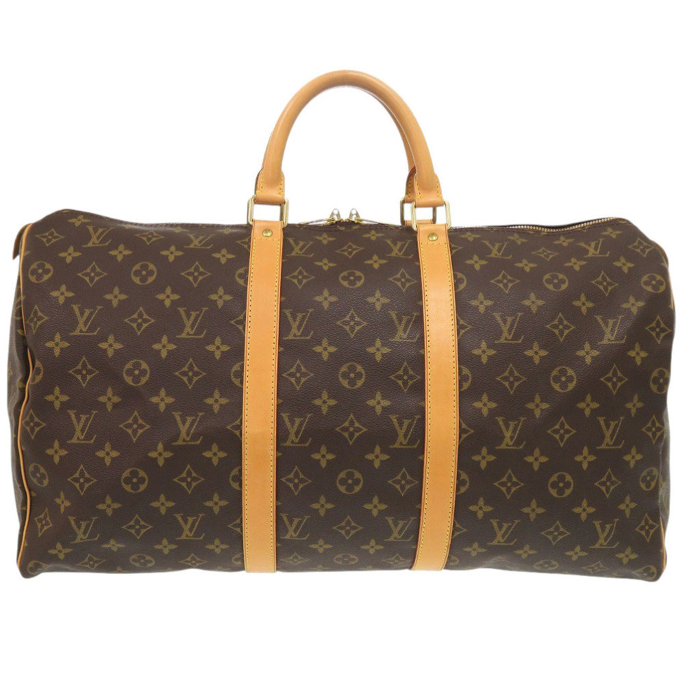 LOUIS VUITTON Authentic Brown Monogram Keepall 50 Boston Bag